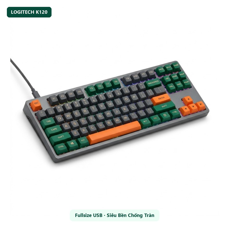 Bàn phím Logitech K120 (USB, chống tràn nước)