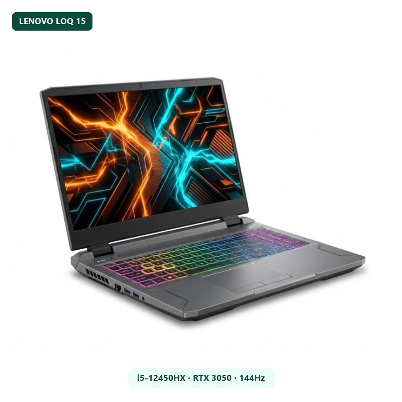 Laptop Lenovo LOQ 15 (Core i5-12450HX, RTX 3050, 12GB, 512GB)