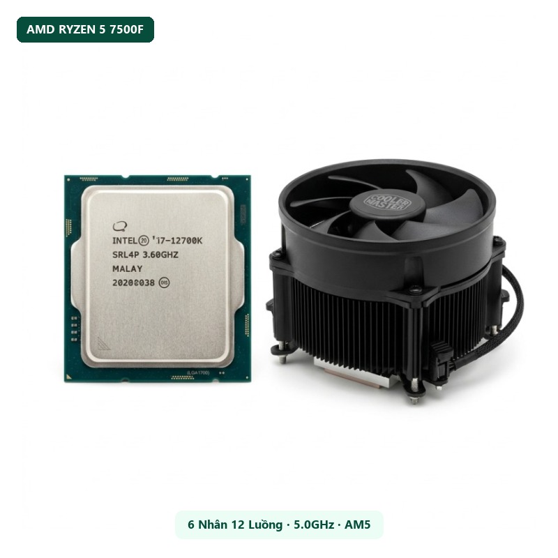 CPU AMD Ryzen 5 7500F (6 nhân 12 luồng, đến 5.0GHz, AM5)