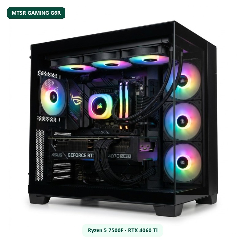 PC MTSR Gaming G6R (Ryzen 5 7500F, RTX 4060 Ti 8GB, 32GB DDR5, 1TB)
