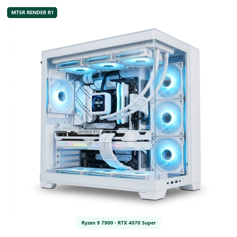 PC MTSR Render R1 (Ryzen 9 7900, RTX 4070 Super 12GB, 64GB, 2TB)
