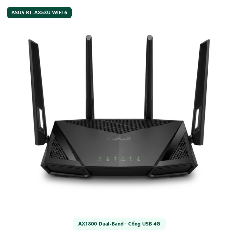 Router WiFi 6 ASUS RT-AX53U (AX1800, cổng USB)